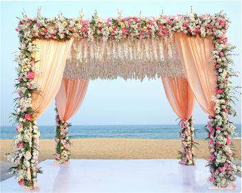 beach wedding sheraton grand entrance wedding stage